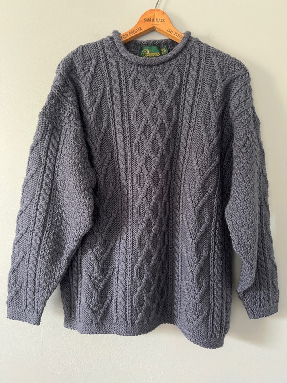 Dooney & Bourke Men's Charcoal Cable-Knit Crewneck Sweater